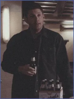 🎈 Dean Winchester Supernatural Dean Winchester, Supernatural, beer, TV Show, drinking telegram sticker