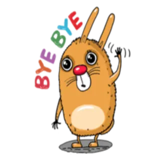 ✋ BYE BYE addio, ciao, coniglio, cartone animato, saluto whatsapp sticker