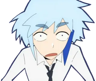 🧢 anime, cartone animato, espressione, scioccato, confuso, personaggio telegram sticker