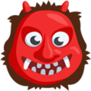 👹 Мультик, Красный, Лицо, Демон, Дьявол, Монстр telegram sticker