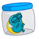 🥺 만화, 캐릭터, 귀여운, 파란색, 눈 telegram sticker