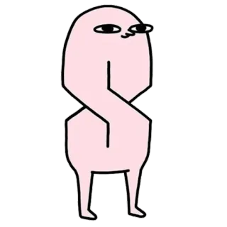🙂 漫画, キャラクター, ピンク, 生き物, イラスト, 面白い telegram sticker