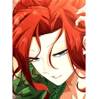 ✨ anime, red hair, woman, portrait, girl telegram sticker