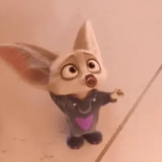 🐘 Finnick Zootopia animal, dessin animé, renard fennec, renard, zootopie, mignon telegram sticker