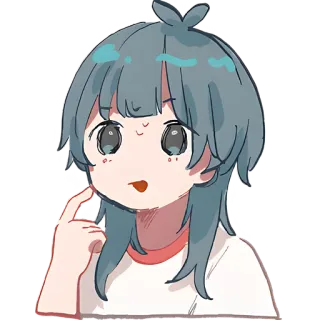 😯 动漫女孩, 卡通, 可爱, 角色, 插画 whatsapp sticker