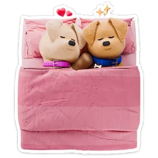 😴 강아지, 댕댕이, 자는, 침대, 귀여운, 동물 telegram sticker