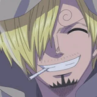 🎷 Sanji One Piece Anime, Kochen, Rauchen, Blond, Pirat whatsapp sticker