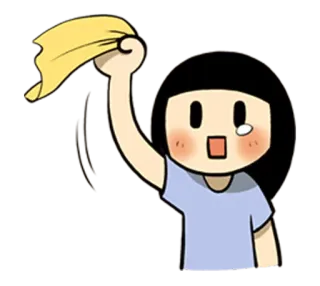 😢 girl, crying, waving, farewell, goodbye, cartoon, sad telegram sticker