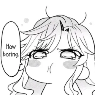 🥺 How boring. 애니메이션, 지루한, 만화, 표정 telegram sticker