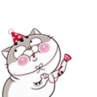 😙 Katze, Party, Feier, Tier, süß, Cartoon, festlich telegram sticker
