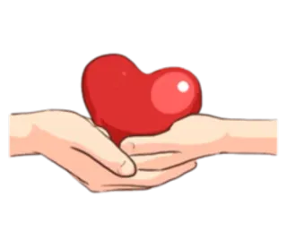 💓 corazón, amor, manos, rojo, dar, afecto telegram sticker