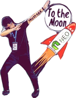 🌕 TRUST CAX, To the Moon криптовалюта, ракета, луна, инвестиции, финансы, блокчейн, технологии, цифровая валюта telegram sticker