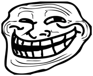 ® Trollface Meme, Internet, Troll, Rosto, Engraçado, Humor, Expressão telegram sticker