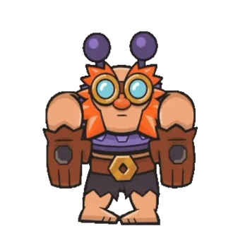 ๐บ cartoon, character, scientist, engineer, inventor, orange hair, goggles telegram sticker