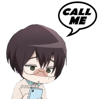 ☎️ CALL ME Anime, Personaggio, Chiamata, Telefono, Carino, Digitale telegram sticker
