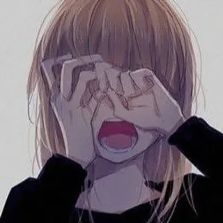 🌨 Anime, Mädchen, weinend, traurig, emotional whatsapp sticker