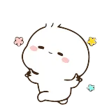 😐 mono, dibujos animados, brillos, kawaii, feliz, animado whatsapp sticker