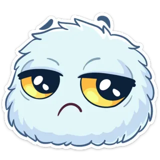 😒 pegatina, esponjoso, lindo, dibujo animado, personaje, emoción, aburrido telegram sticker