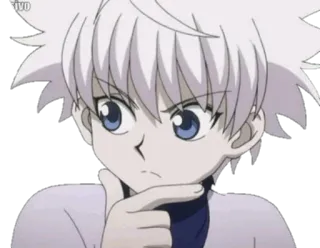 🤔 Killua Zoldyck Hunter x Hunter アニメ, 少年, 考え事, 可愛い, キルア, HUNTER×HUNTER telegram sticker