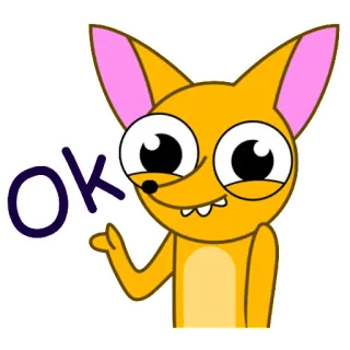 👌 ok volpe, cartone animato, animale, ok, accordo, approvazione, carino telegram sticker