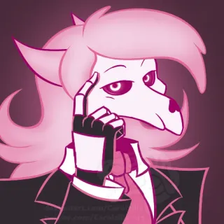 😏 antropomorfo, Furry, personaje, esqueleto, pensando telegram sticker