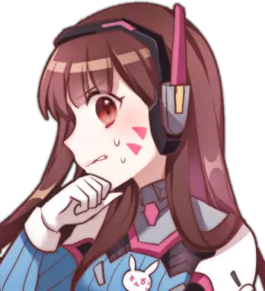 😰 D.Va Overwatch video game, D.Va, Overwatch, gamer, kartun, gadis telegram sticker