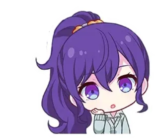 🎤 Anime Mädchen, Cartoon, Niedlich, Lila Haare, Figur telegram sticker