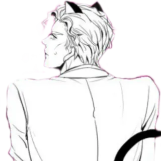😽 Anime, Mangá, Orelhas de gato, Homem, BL, Adesivo, Desenho animado whatsapp sticker