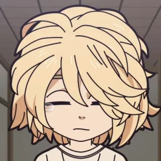 🎐 Mikey Tokyo Revengers Anime, Mangá, Triste, Cabelo loiro, Chorando, Desenho animado whatsapp sticker