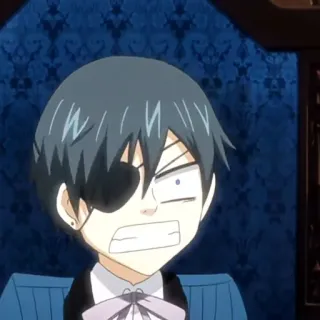 ♥️ Ciel Phantomhive Black Butler anime, manga, black butler, ciel phantomhive, angry, funny, reaction telegram sticker