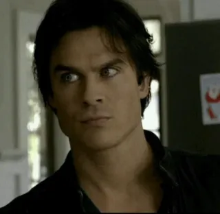 🦇 Damon Salvatore The Vampire Diaries mężczyzna, serial, wampir, portret, damon salvatore telegram sticker