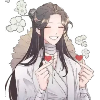❤️ cartoon, man, smile, flowers telegram sticker