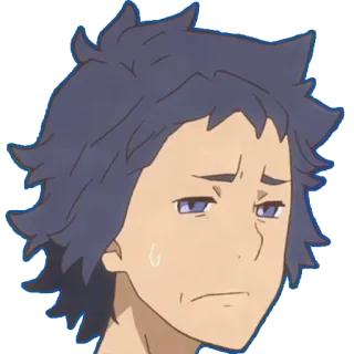 😐 Anime, Triste, Emozione, Personaggio, Cartone animato telegram sticker