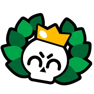 🏆 skull, crown, leaves, victory, game telegram sticker