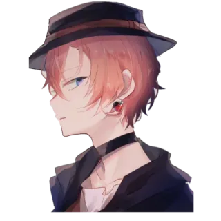 😒 Anime, Personnage, Chapeau, Portrait, Art, Art numérique telegram sticker