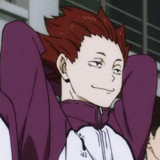🍁 Satori Tendō Haikyu!! อนิเมะ, ไฮคิว!!, เท็นโด ซาโตริ, เท็นโด, ตัวละคร, การ์ตูน telegram sticker
