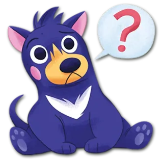 😳 hoạt hình, chó, dấu chấm hỏi, động vật, dễ thương telegram sticker