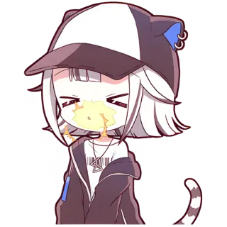 😎 Anime, Hoạt hình, Tai mèo, Chibi, Nôn mửa telegram sticker