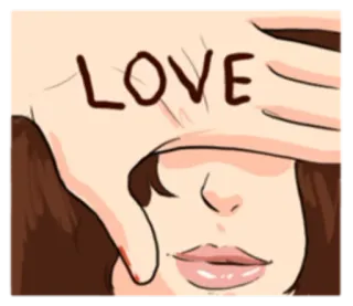 ❤ LOVE amor, mano, cara, texto, palabra telegram sticker