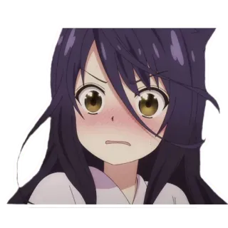 😳 anime, chica, enojada, sonrojo telegram sticker