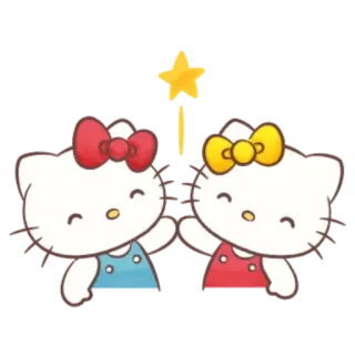 😀 Hello Kitty carino, cartone animato, magia, Sanrio, ragazza telegram sticker