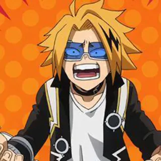 😵 Denki Kaminari My Hero Academia anime, character, lightning, superhero, manga, fanart telegram sticker