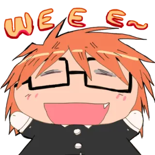 😆 WEEE~ Anime, Dibujos animados, Feliz, Divertido, Lindo, Pequeño telegram sticker
