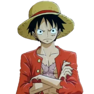 😡 Monkey D. Luffy One Piece anime, monkey d luffy, one piece, straw hat, pirate telegram sticker