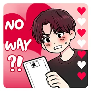 😳 NO WAY ?! cartoon, shocked, hearts, no way, surprise telegram sticker