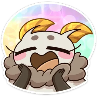 🥱 carino, adorabile, chibi, felice, emoji, adesivo telegram sticker