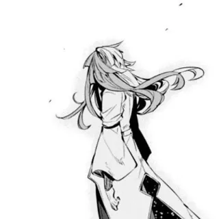 🤍 Anime, Manga, Ilustrasi, Hitam putih, Karakter telegram sticker