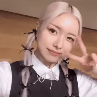 🌟 mulher, paz, ídolo, K-pop, fofo, retrato whatsapp sticker