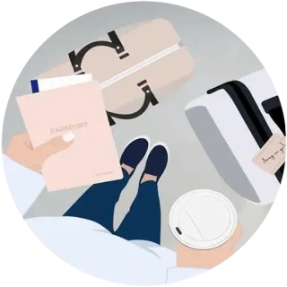 🌐 Anyang-e ga! Reisen, Reisepass, Flughafen, Gepäck, Kaffee, Korea, Koreanisch whatsapp sticker