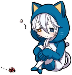 🐞 Anime, Kot, Chibi, Urocze, Smutne, Kawaii, Kreskówka telegram sticker